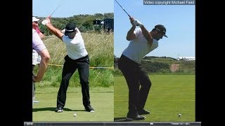 Jon Rahm golf swing  Long Iron faceon amp downtheline July 2017 [upl. by Ytram248]