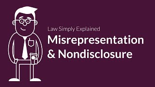 Misrepresentation and Nondisclosure  Contracts  Defenses amp Excuses [upl. by Koal]