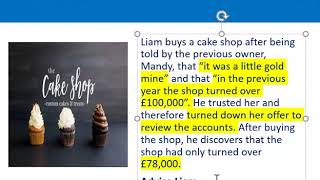 How to apply misrepresentation Liam cupcake scenario [upl. by Alyson]