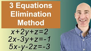 Solving Systems of 3 Equations Elimination [upl. by Odrick601]