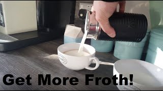 How to Get More Froth from Your Nespresso Coffee Aeroccino  Nespresso tips and help [upl. by Aicyle]