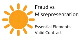 Fraud vs Misrepresentation  Other Essential Elements of a Valid Contract  CA CPT  CS amp CMA [upl. by Aniryt]